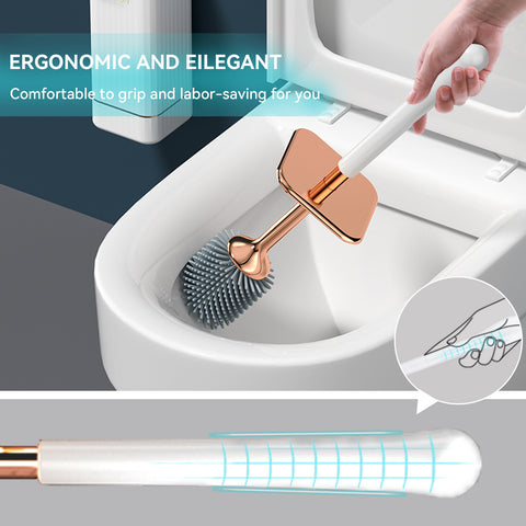 AOKALA Silicone Toilet Brush with Holder