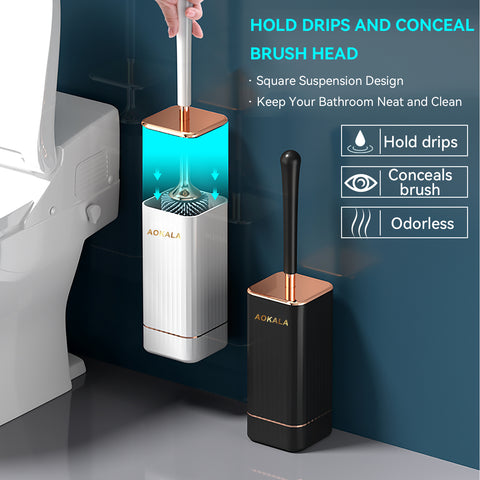 AOKALA Silicone Toilet Brush with Holder