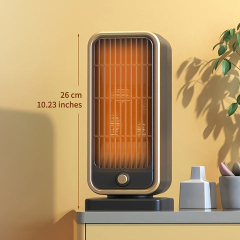 500W Portable Ceramic Electric Space Heater, Quiet, Square Shape, Tip-over Protection - 110-130V US Plug, No Energy Efficiency Rating, for Bedroom, Living Room, Office