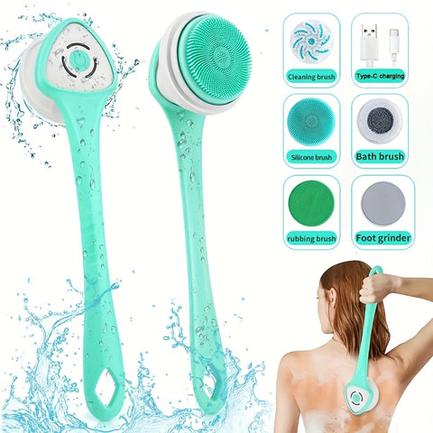 ADKING 6-in-1 Rechargeable Electric Shower Brush – Full Body Cleansing & Exfoliation