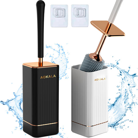 AOKALA Silicone Toilet Brush with Holder