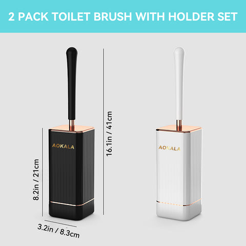AOKALA Silicone Toilet Brush with Holder