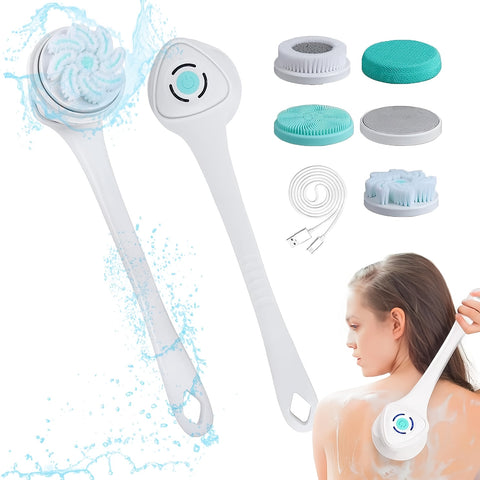 ADKING 6-in-1 Rechargeable Electric Shower Brush – Full Body Cleansing & Exfoliation