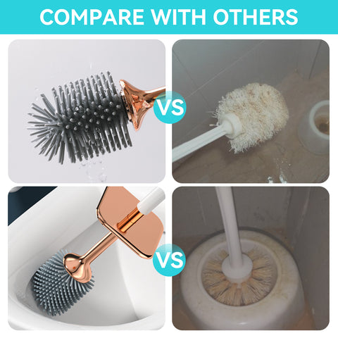 AOKALA Silicone Toilet Brush with Holder