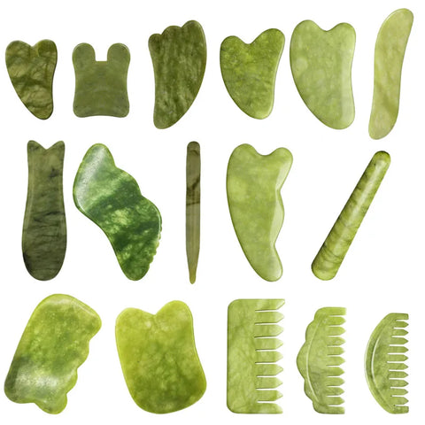 YHCTEC Natural Jade Gua Sha Board – Body & Facial Massage Tool