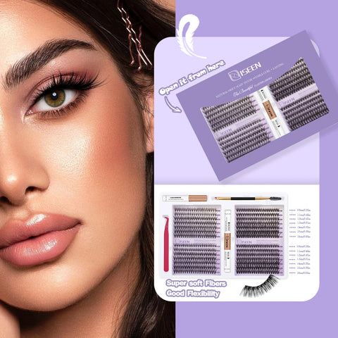 Cat Eye Cluster Lashes – Natural Long DIY Eyelash Extensions