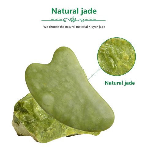 YHCTEC Natural Jade Gua Sha Board – Body & Facial Massage Tool