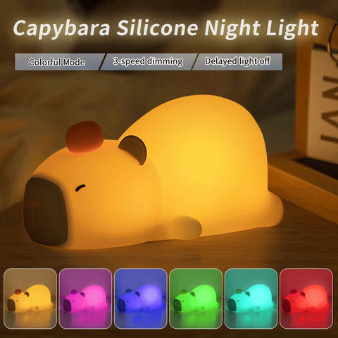 GGBEE Animal Night Light – Cute Puppy, Cat & Capybara Silicone Lamp