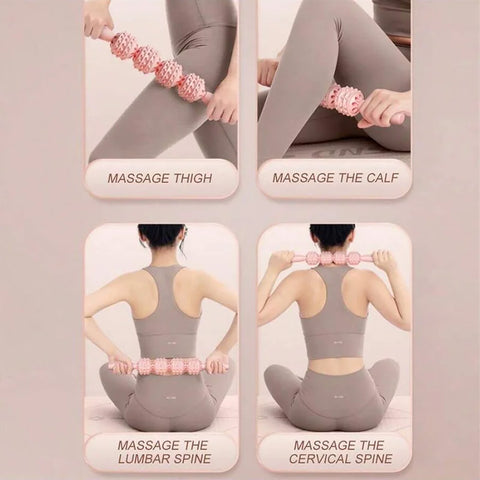 Massage Stick Roller Calf Muscle Massage Roller Cervical Neck Shoulder Back Muscle Relaxer Yoga Wolf Teeth Stick