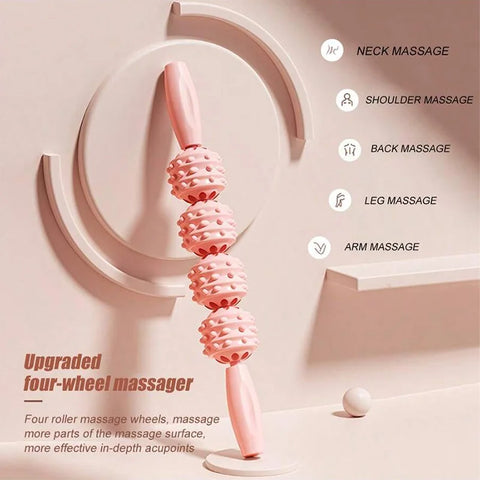 Massage Stick Roller Calf Muscle Massage Roller Cervical Neck Shoulder Back Muscle Relaxer Yoga Wolf Teeth Stick