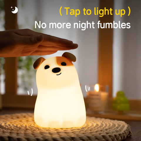GGBEE Animal Night Light – Cute Puppy, Cat & Capybara Silicone Lamp