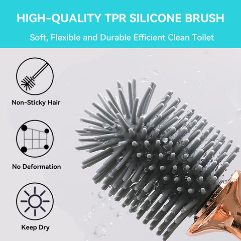 AOKALA Silicone Toilet Brush with Holder