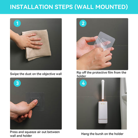 AOKALA Silicone Toilet Brush with Holder
