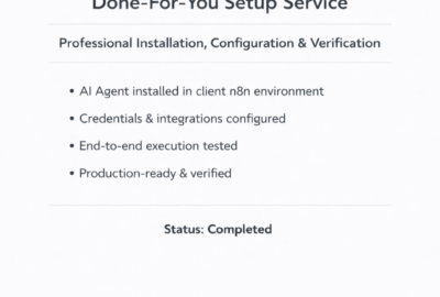 AI Agent Setup Service™ – Expert Implementation & Environment Configuration for n8n AI Agents