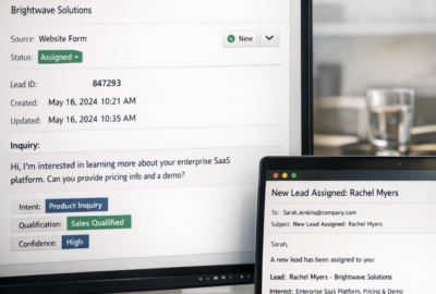 Customer Lead AI Agent™ – AI Agent for Intelligent Lead Analysis, Contact Matching & Automated Email Notifications