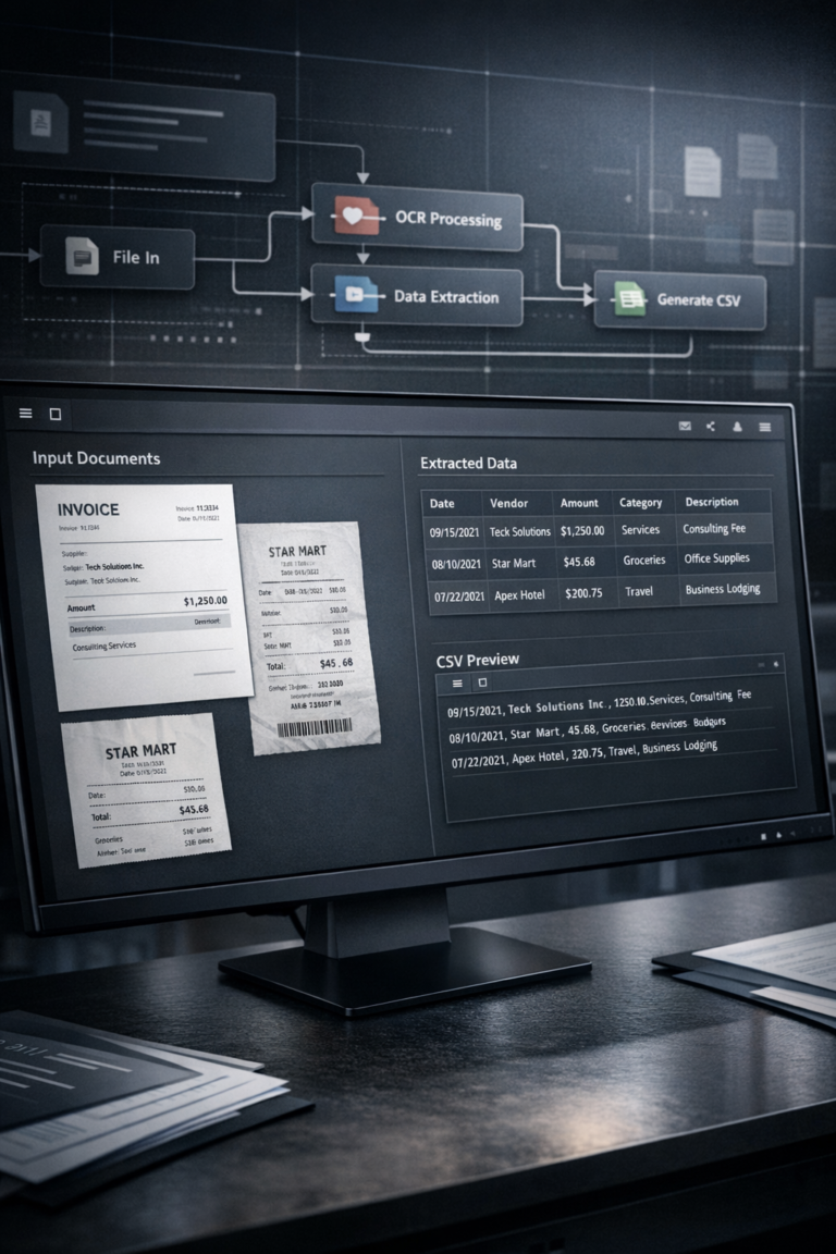 PDF & Image Data Extractor™ – AI Agent for Automated Text Extraction, Data Categorization & CSV Conversion