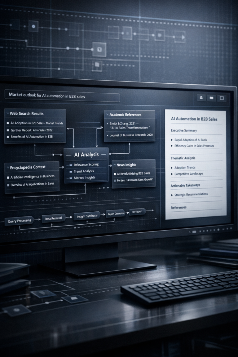 Research Report Agent™ – High-Performance AI for Research Synthesis, PDF Generation & Distribution